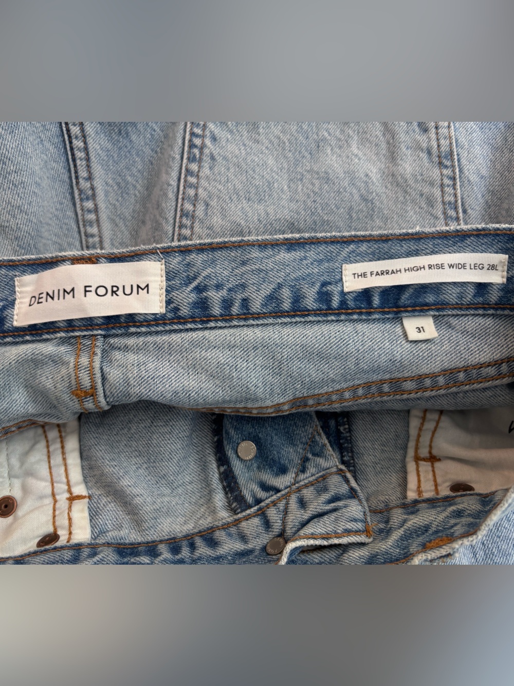ARITZIA Denim Forum The Farrah High Rise Wide Leg Jeans - Light Wash - Size 31 - Picture 11 of 11